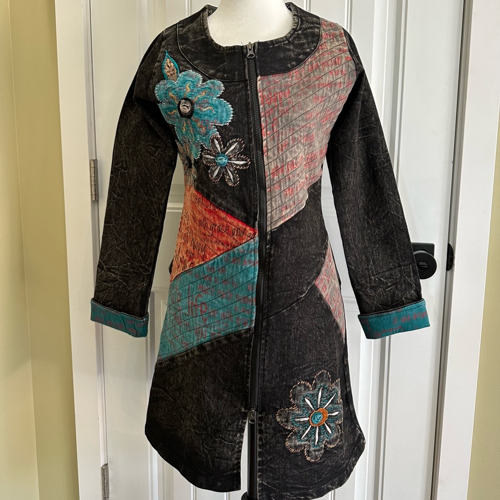Colorful Embroidered Jean Jacket - Picture 6 of 16